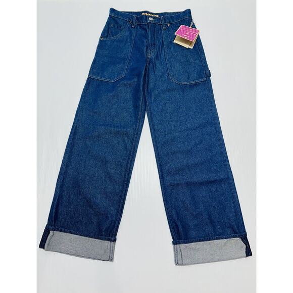 Mother SNACKS! Size 32 The Smoothie Carpenter Sneak Jeans Blue Denim NWT $238 - Picture 5 of 16
